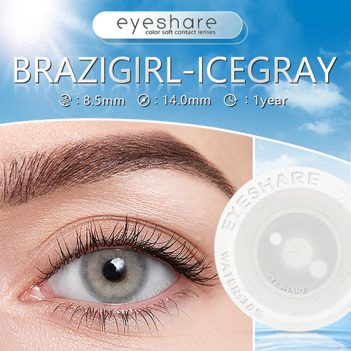 Pupilentes BrazilGirl IceGray - EyeShare Anuales + Estuche