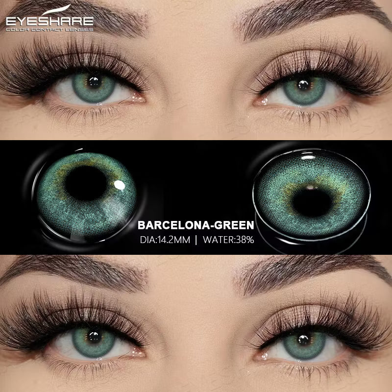 Pupilentes Barcelona Green - EyeShare Anuales + Estuche
