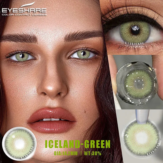 Pupilentes Iceland Green - EyeShare Anuales + Estuche