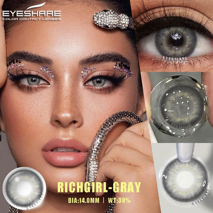 Pupilentes Richgirl Gray - EyeShare Anuales + Estuche