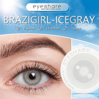 Pupilentes BrazilGirl IceGray - EyeShare Anuales + Estuche