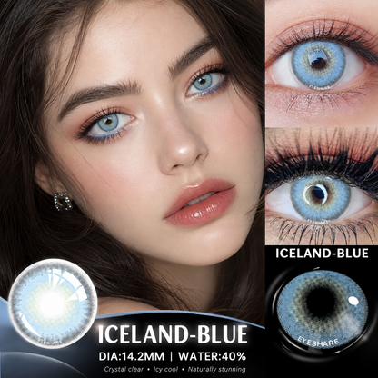 Pupilentes Iceland Blue - EyeShare Anuales + Estuche