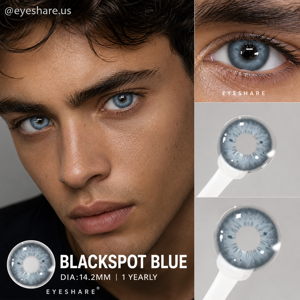 Pupilentes Blackspot Blue - EyeShare Anuales + Estuche