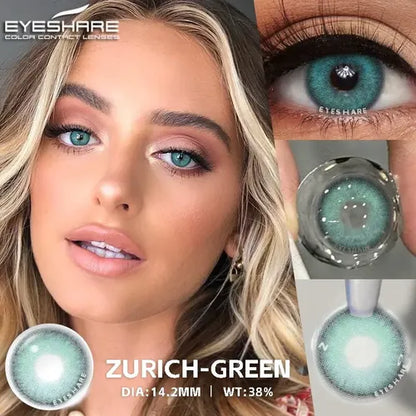 Pupilentes Zurich Green - EyeShare Anuales + Estuche