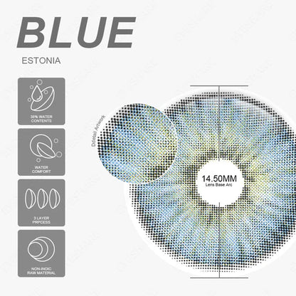 Pupilentes Estonia Blue - EyeShare Anuales + Estuche