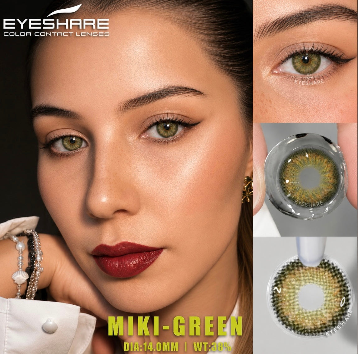 Pupilentes Miki Green - EyeShare Anuales + Estuche