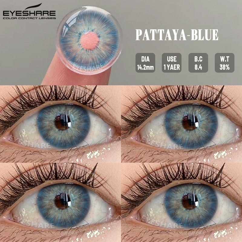 Pupilentes Pattaya Blue - EyeShare Anuales + Estuche
