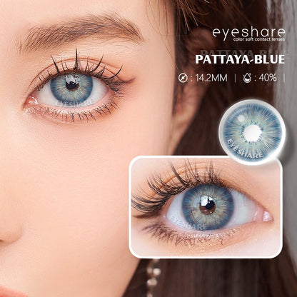 Pupilentes Pattaya Blue - EyeShare Anuales + Estuche