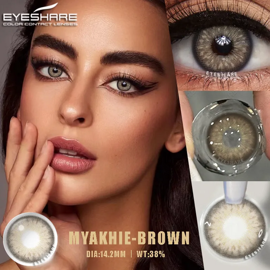 Pupilentes Myakhie Brown - EyeShare Anuales + Estuche