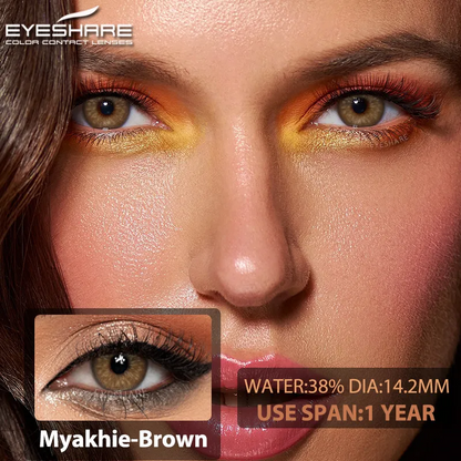 Pupilentes Myakhie Brown - EyeShare Anuales + Estuche