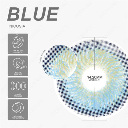 Pupilentes Nicosia Blue - EyeShare Anuales + Estuche