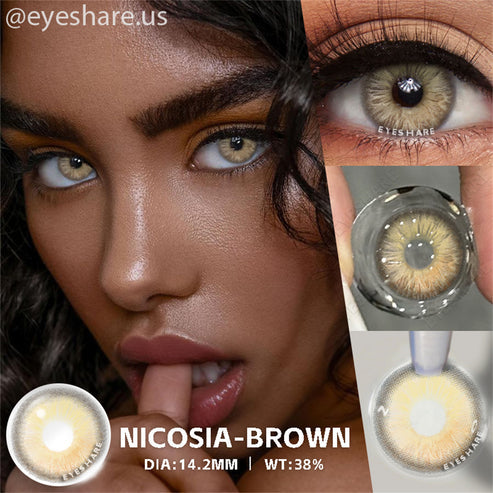 Pupilentes Nicosia Brown - EyeShare Anuales + Estuche