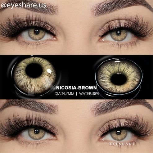 Pupilentes Nicosia Brown - EyeShare Anuales + Estuche