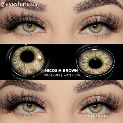 Pupilentes Nicosia Brown - EyeShare Anuales + Estuche