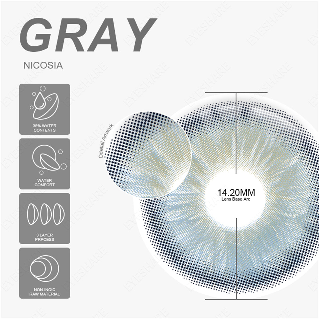 Pupilentes Nicosia Gray - EyeShare Anuales + Estuche