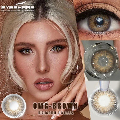 Pupilentes OMG Brown - EyeShare Anuales + Estuche