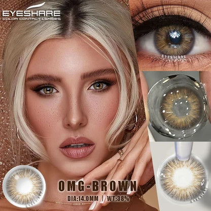 Pupilentes OMG Brown - EyeShare Anuales + Estuche