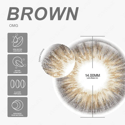 Pupilentes OMG Brown - EyeShare Anuales + Estuche
