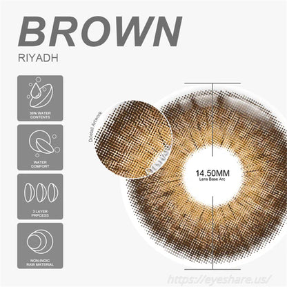 Pupilentes Riyadh Brown - EyeShare 6 meses + Estuche