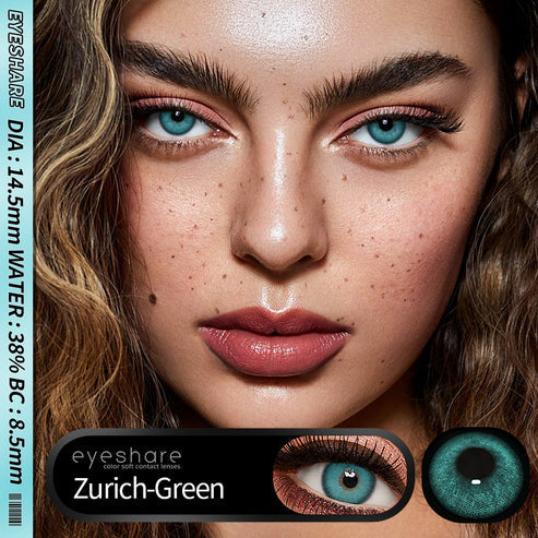 Pupilentes Zurich Green - EyeShare Anuales + Estuche