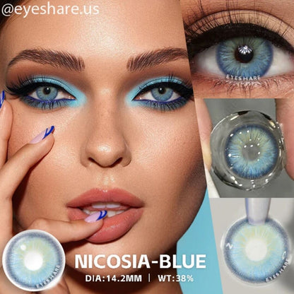 Pupilentes Nicosia Blue - EyeShare Anuales + Estuche