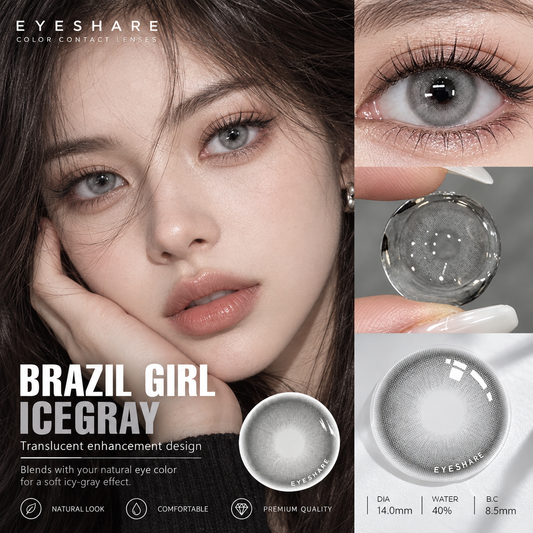 Pupilentes BrazilGirl IceGray - EyeShare Anuales + Estuche