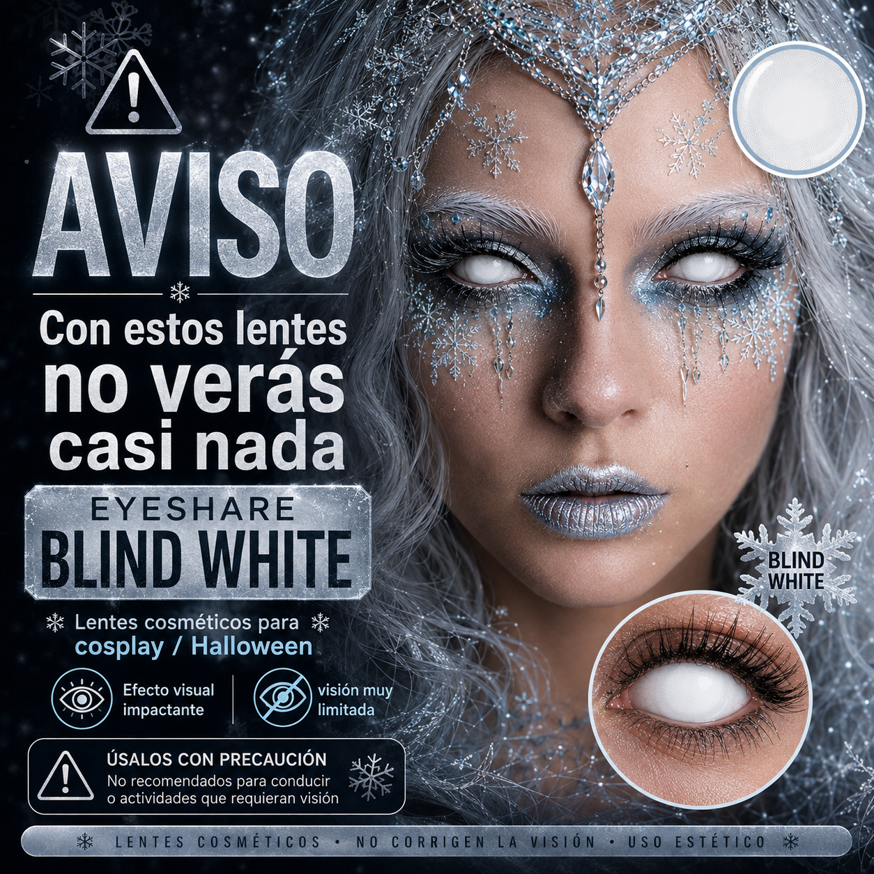 Pupilentes Blind White - EyeShare Anuales + Estuche