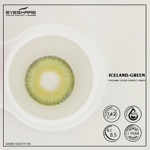 Pupilentes Iceland Green - EyeShare Anuales + Estuche