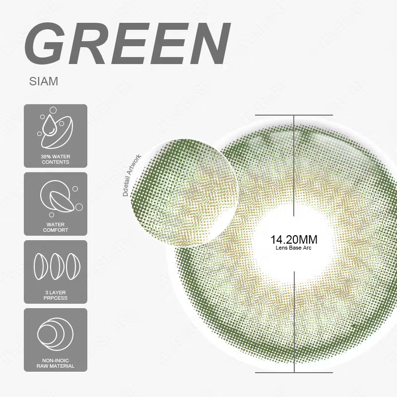 Pupilentes Siam Green - EyeShare Anuales + Estuche (Copia)