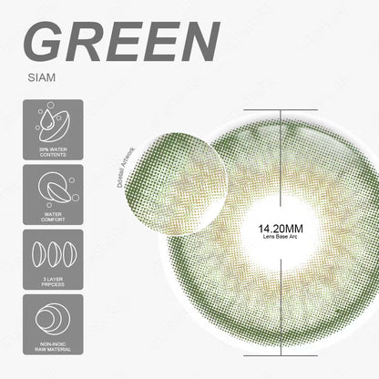 Pupilentes Siam Green - EyeShare Anuales + Estuche (Copia)
