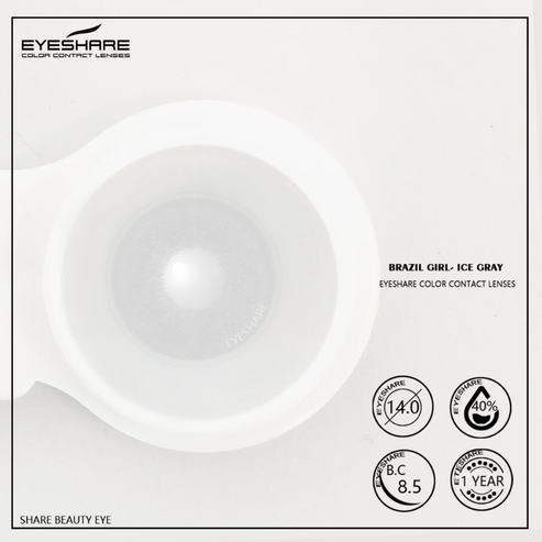Pupilentes BrazilGirl IceGray - EyeShare Anuales + Estuche