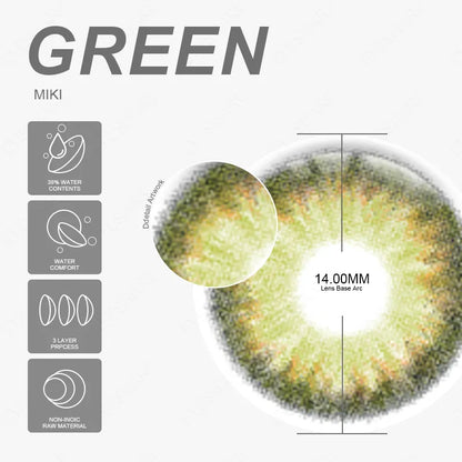 Pupilentes Miki Green - EyeShare Anuales + Estuche