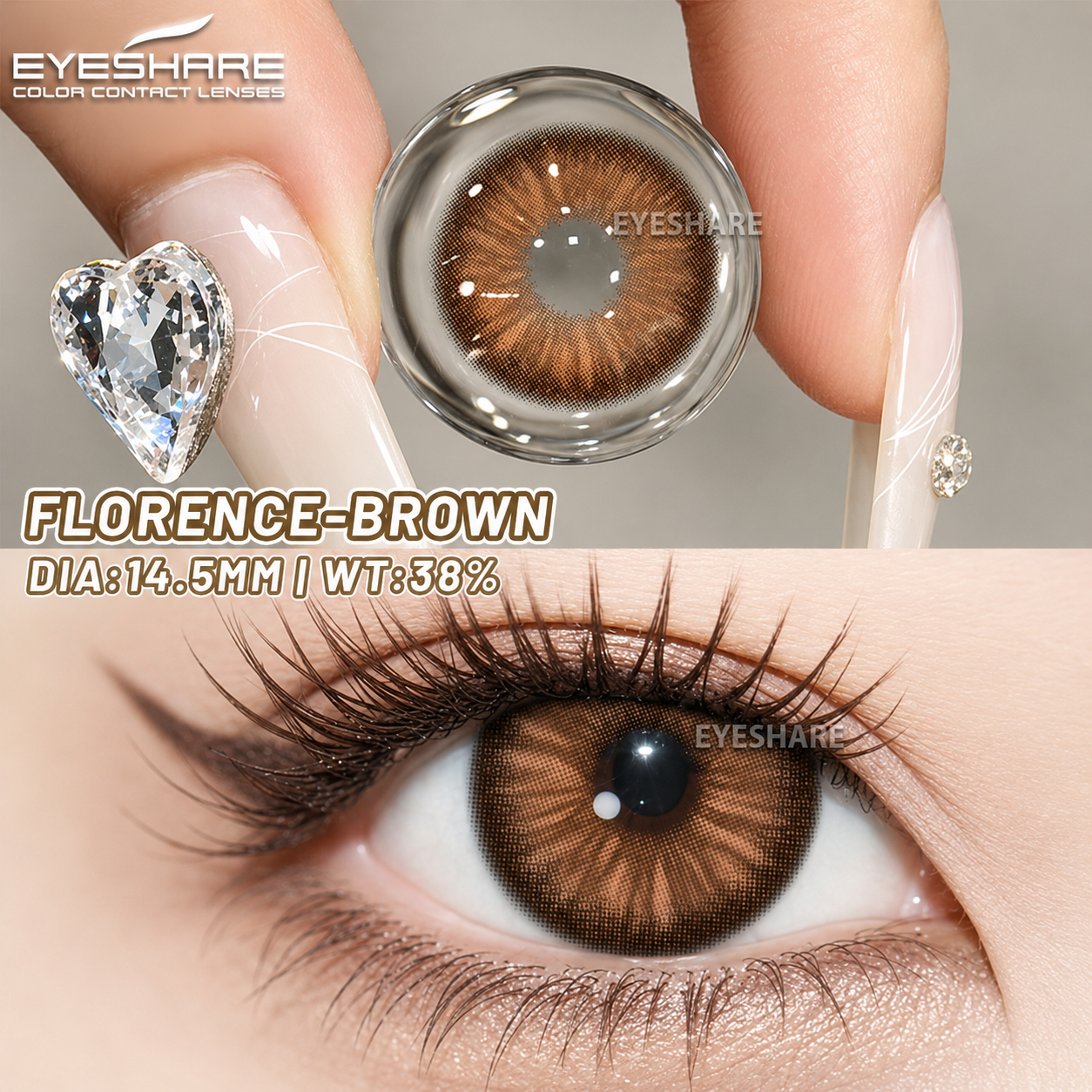 Pupilentes Florence Brown - EyeShare Anuales + Estuche