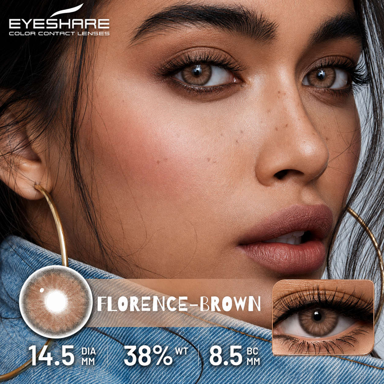 Pupilentes Florence Brown - EyeShare Anuales + Estuche