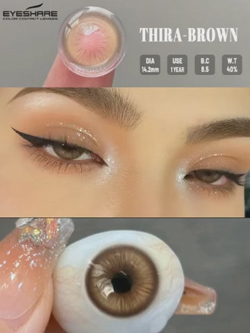 Pupilentes Thira Brown - EyeShare Anuales + Estuche