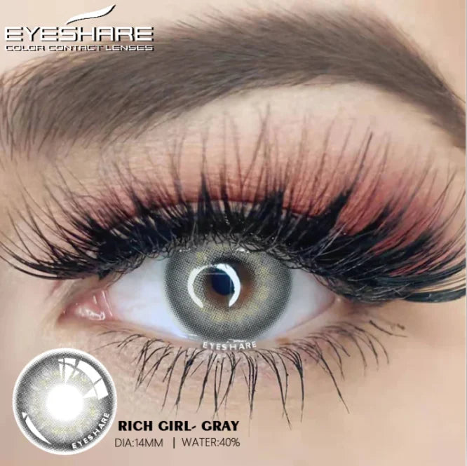 Pupilentes Richgirl Gray - EyeShare Anuales + Estuche