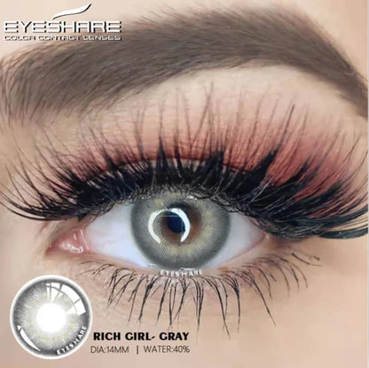 Pupilentes Richgirl Gray - EyeShare Anuales + Estuche